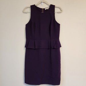 Loft, Women Sleeveless Dress, Peplum, Purple, 8P, Formal, Business Casual.